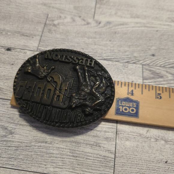 Vintage 1978 Hesston Belt Buckle National Finals Rodeo NFR 4th Edition - Picture 4 of 5